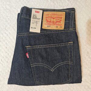 Mens NWT Levi’s 527 Slim Bootcut Jeans Tumbled Rigid – Size 32x34